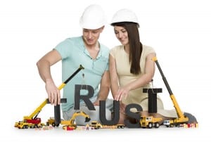 image of construction couple building trust for marketing success for small businesses