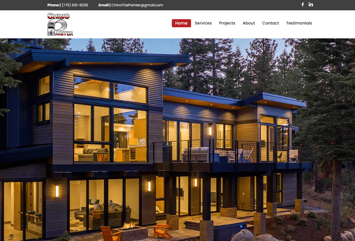 image of tahoe truckee painting staining company new website design project