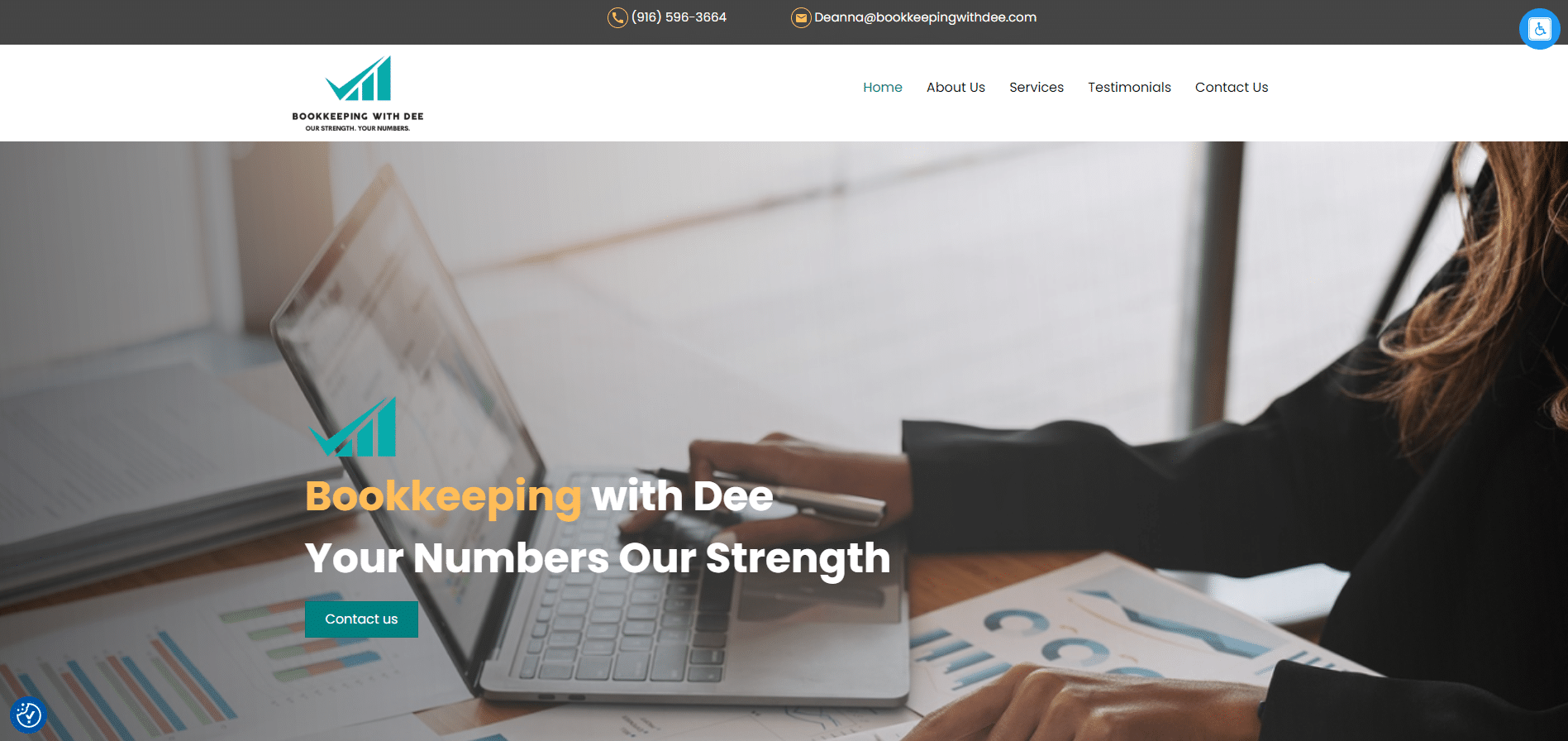 Sacramento bookkeeping website redesign new home page