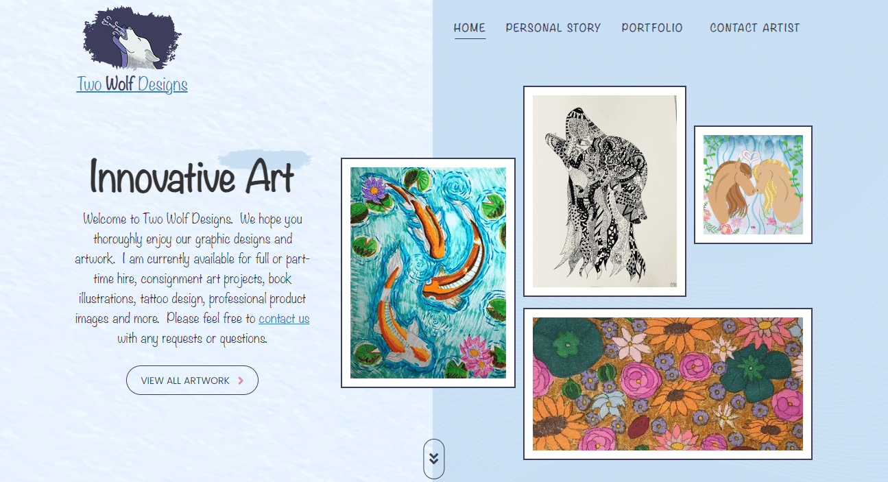 image of graphic artist website design new homepage